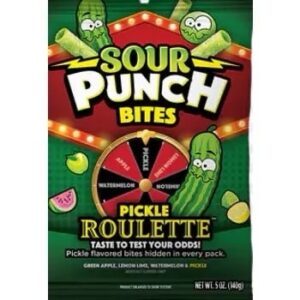 Sour Punch Bites Pickle Roulette, 5oz Peg Bag